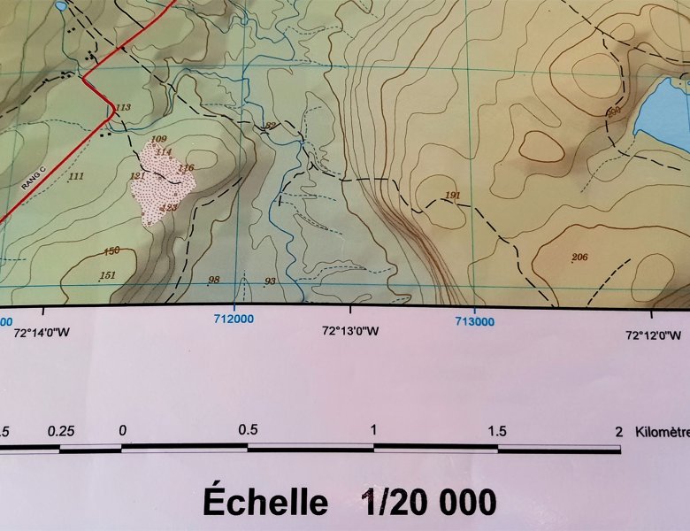 Une carte  à l'échelle 1 : 20 000